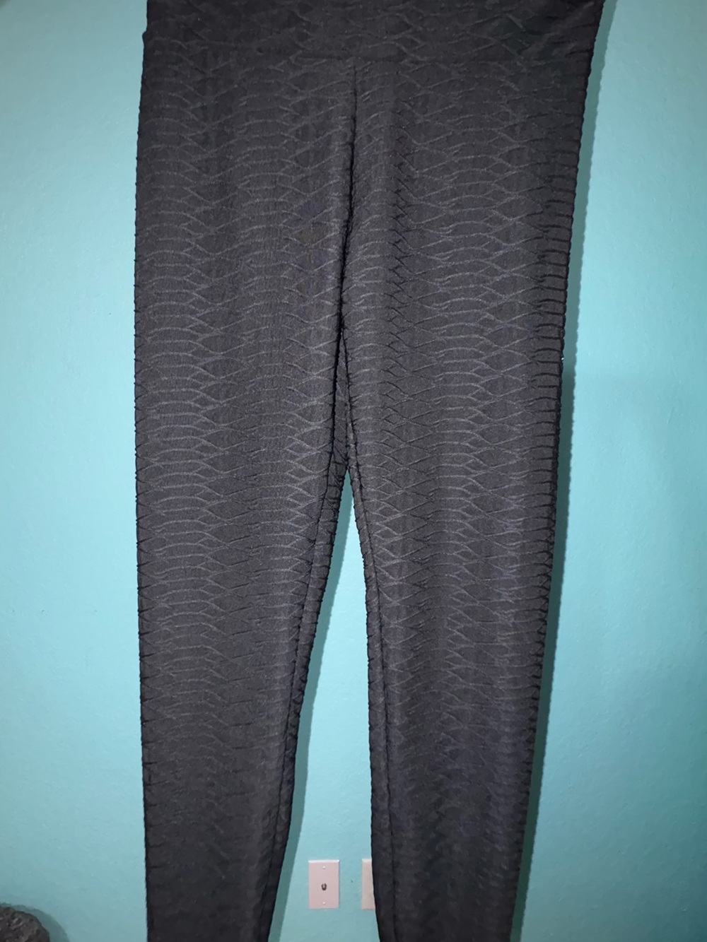 Textured Black Leggings